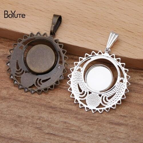 BoYuTe Custom Made (200 Pieces/Lot) Fit 10MM Cabochon Blank Pendant Tray Base Settings Diy Handmade Jewelry Accessories