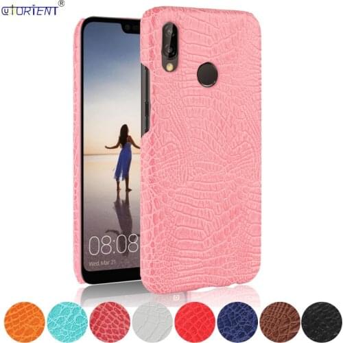 For Huawei P20 Lite Nova 3E Crocodile Skin Bumper Case ANE-LX1 ANE-LX2 ANE-L01 ANE-L21 Hard PC Frame Cover Funda ANE LX1 L21 L01