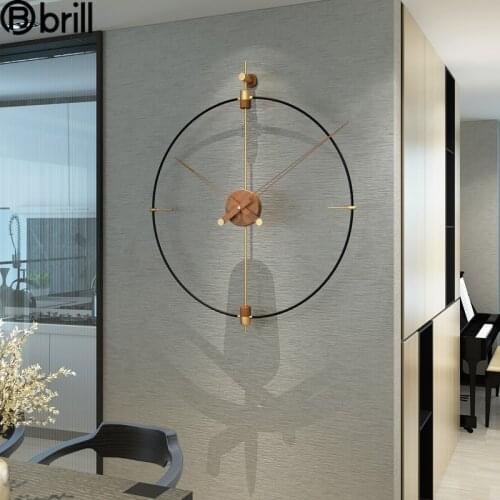 Nordic Gold Luxury Wall Clock Metal Spain Style Wall Clock Minimalist Design Clocks Wall Home Decor Living Room Gift Ideas 50