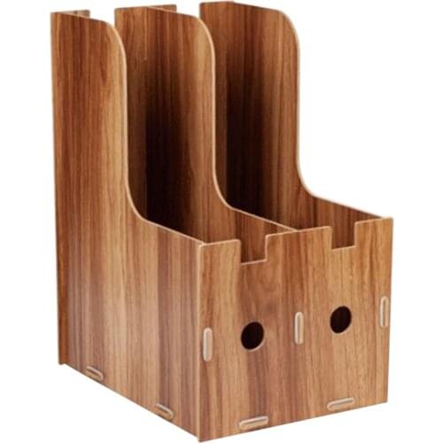 Wooden Information Rack File Rack Creative Desktop Book File Storage and Sorting Box File Basket