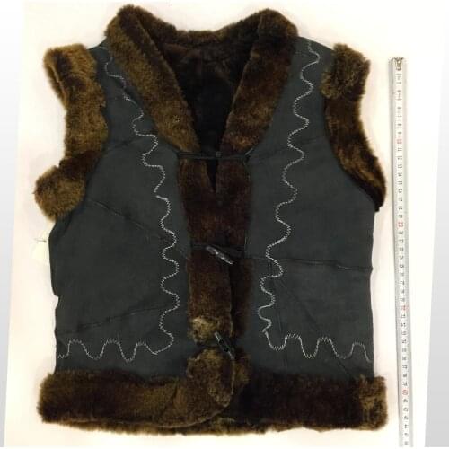 Kids Real Fur Vest Autumn Winter Warm Vaist Childrens Outerwear One Size Vaistcoats