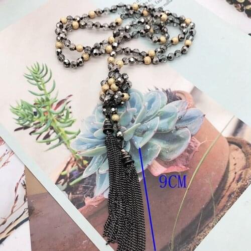 Long Chains Jewelry Tassels Pendant Statement Beaded Necklace For Womens Gifts