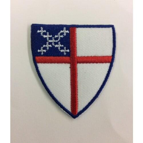 Hot! Iron On Embroidered Episcopal Shield Patch (Size is about 6.3 * 7 cm)
