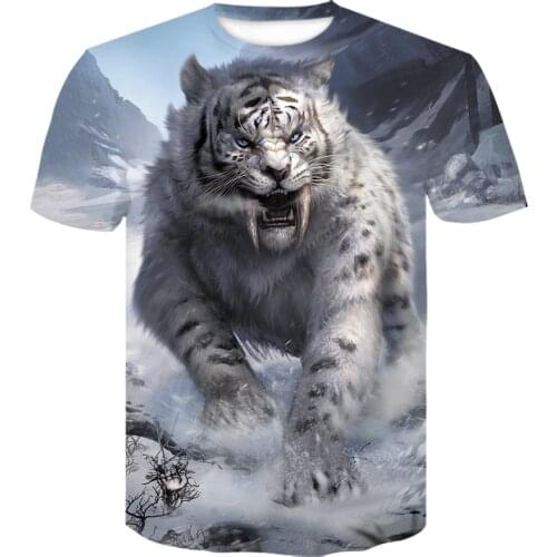 Premium Men clothing 2021 Summer animal Tiger 3D Printed Harajuku Casual short sleeve t-shirts round neck Tee shirt Unisex Tops