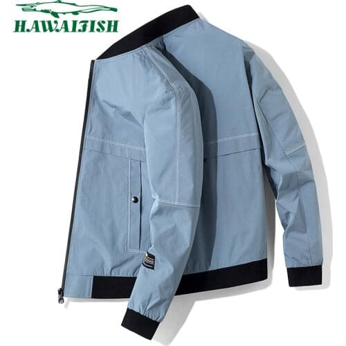 Hawaifish brand mens jacket 2021 New autumn and winter stand-up collar zipper chaqueta hombre warm casual casaco masculino