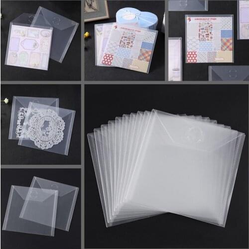 10Piece Set 6.4*6.4Inch Square Transparent Portable Storage Bag Use To Store Die Stamp Background Paper Bump Template Card Cover