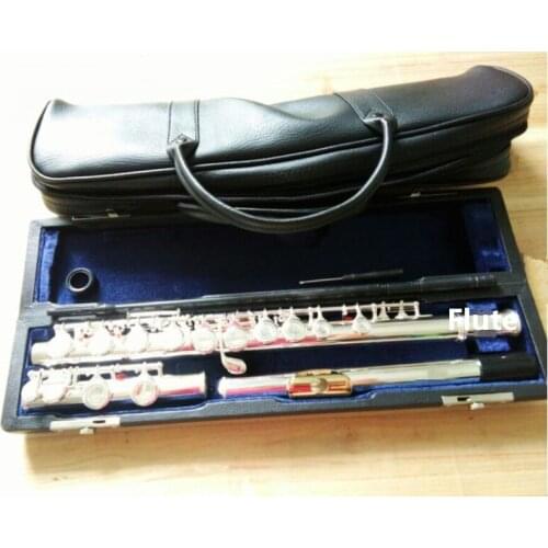 New Flute 211SL music instrument 16 over E-Key silver C Tune flute Gold Mouthpiece playing music Free shipping