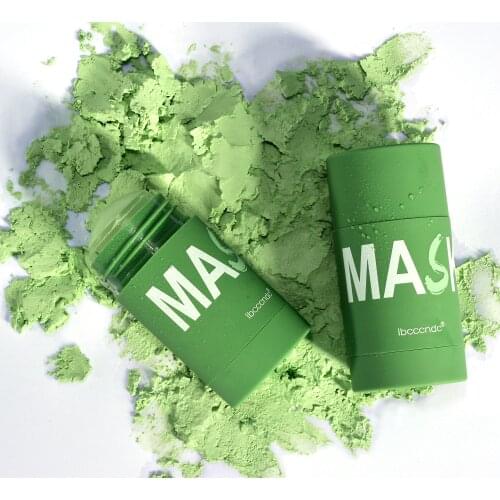 40g Green Tea Cleansing Solid Mask Purifying Clay Stick Mask Oil Control Anti-Acne Skin Care Whitening Care Face