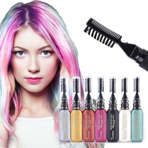 13 Colors Disposable Mini Hair Dye Mascara Grey Purple Red Hair Color Chalk Hair Dyeing Tool Washable One-time Hair Dye Crayons