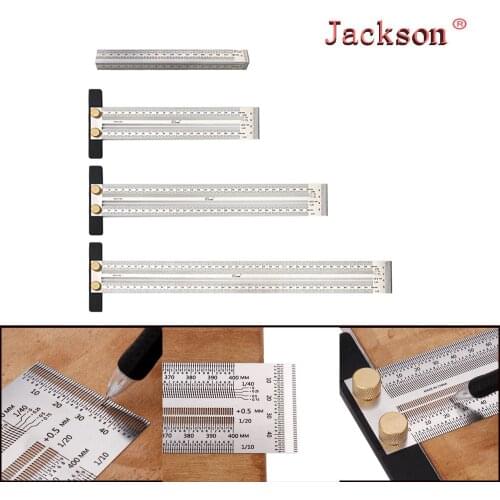T-type Ruler DIY Woodworking Scribe 180-400mm Hole Scribing ruler crossed-out tool Line Drawing Marking Gauge Measuring Tool