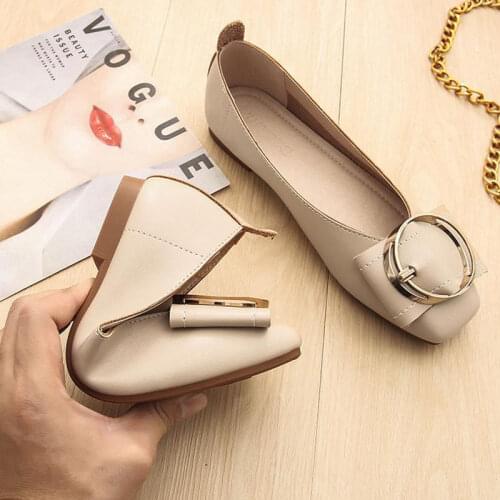 Autumn 2021 New Square Toe Flat Sole Single Shoes Large Size 41 42 43