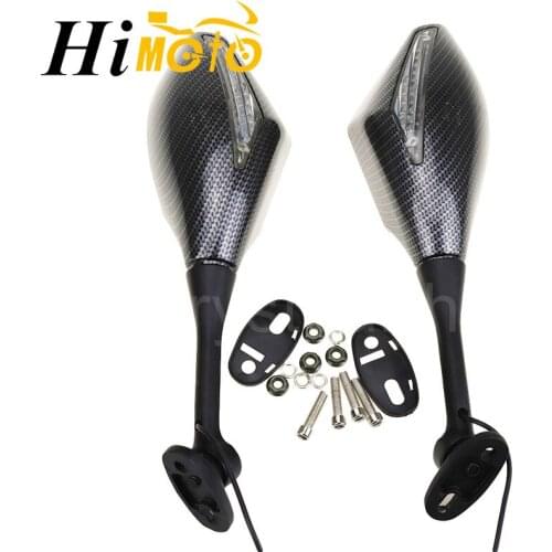 Carbon Fiber Look Motorcycle Integrated LED Turn Signals Rear View Mirrors For Honda CBR 600 RR 2003-2014 CBR1000RR 2004-2007