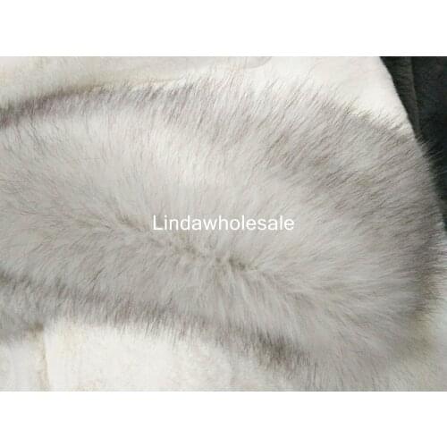 High quality White dyed tip imitation fox fur thicken faux fur fabric DIY plush fabric,180cm*45cm(half yard)/pcs
