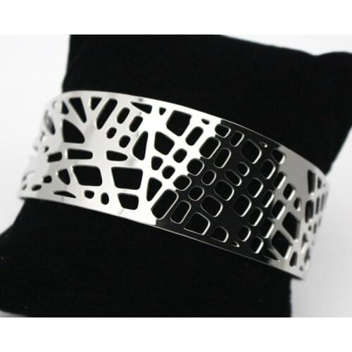Top Quality Opened Cuff Bangle Bracelet 316l Stainless Steel Hollow Out Cuff Bangles Jewelry Charm Bracelet