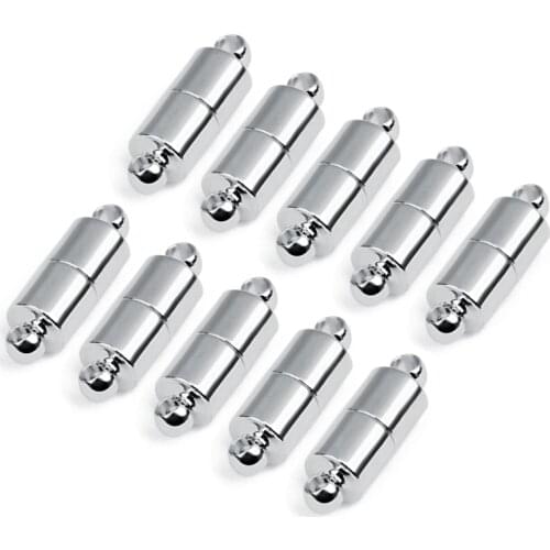 10pcs/lot Rhodium Color Column Strong Magnet Clasps Ending Caps Bracelet Connectors for DIY Bracelet Findings DIY