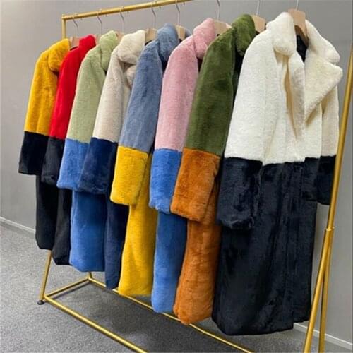 2020 Winter Fashion New Mid-Length Style High Quality Loose Lapel Long Sleeve Thick Armth Imitation Fur Jacket Female Trendy 181