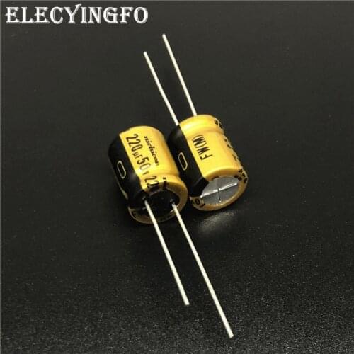 5pcs/20pcs 220uF 50V NICHICON FW Series 10x12.5mm 50V220uF HiFi Audio Capacitor