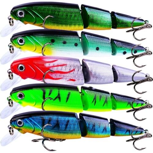 6Pcs/lot Swim bait Crank 3 Sections Hard Bait Slow 5Colors 10.5cm 15g Fishing Wobbler Isca Artificial Lures Fishing Tackle