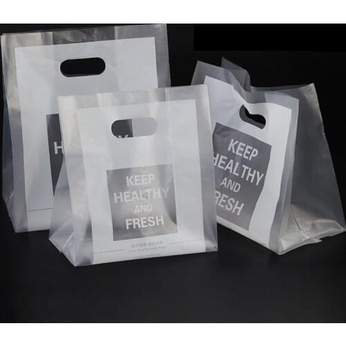 50pcs Disposable Food Packing Bag Dessert Cake Bread Takeaway Packing Handbags Baking Packing Tools One-off TakeOut Food Bags