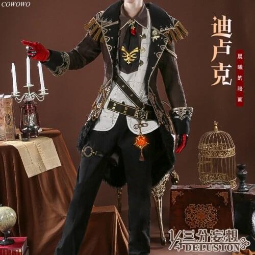 Anime! Genshin Impact Diluc Game Suit Gorgeous Handsome Uniform Cosplay Costume Halloween Party Outfit 2020 NEW For Men Hot