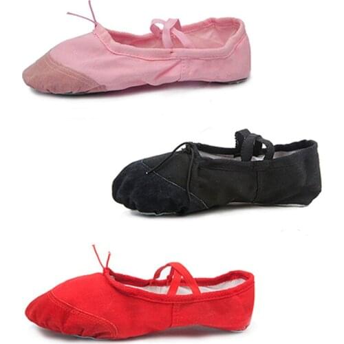 Wholesale 4 Colors Belly Dance Practice Children Ballet foldable Soft Sole Breathable Cotton Ballet Flats Womens