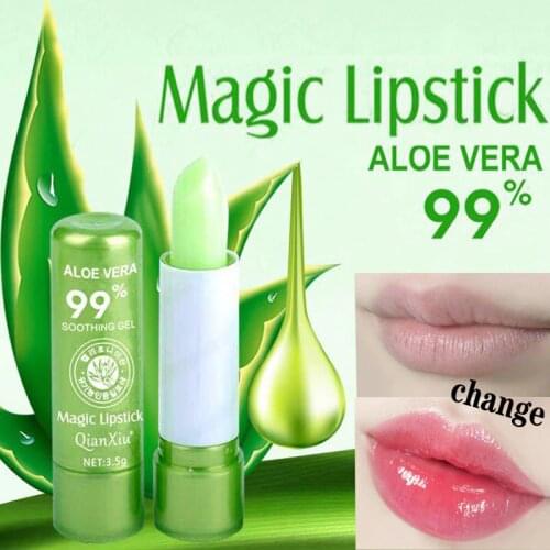 1pcs Aloe Vera Lipstick Color Changing Lip Balm Lasting Moisturizing Moisturizing Waterproof Temperature Change Lip Balm