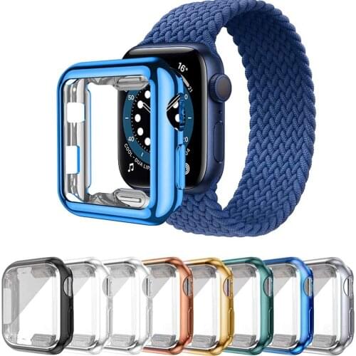 TPU bumper for Apple Watch 5 case 44mm 40mm iWatch band 42mm 38mm Screen Protector Cover for Apple watch 6 se 4 3 Accessories