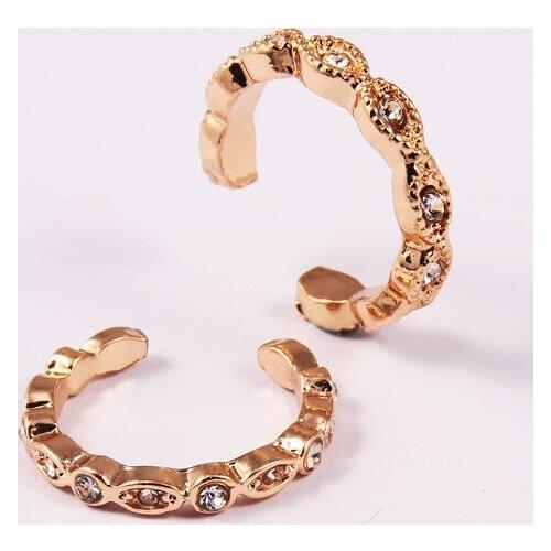 Duo Ear Cuff Set Cubic Zirconia Chic Decidedly Trend Pop Of Personality Earrings