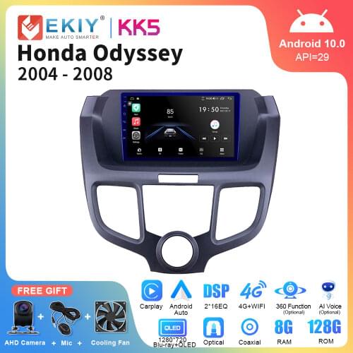 EKIY Android Car Radio For Honda Odyssey 2004-2008 Navigation GPS Multimedia Video Audio Player Blu-Ray IPS 1280*720P Head Unit
