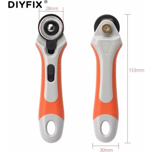 28mm Tail Supplies Rotary Cutter Patchwork Tools Safe Roller Wheel Round Knife For Leather Fabric Paper Vinyl Srtips Sewing Tool