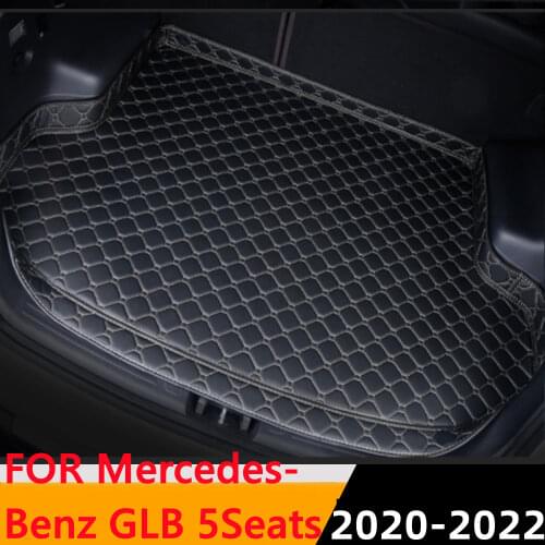 Sinjayer Car Trunk Mat Waterproof AUTO Tail Boot Carpet High Side Cargo Pad Liner Fit For Mercedes-Benz GLB 5Seats 2020 2021
