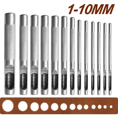 Round Leather Hollow Hole Carbon Steel Punch Tools Craft DIY for Cutting Belts Rubber Watch Strap Canvas Paper Plastic