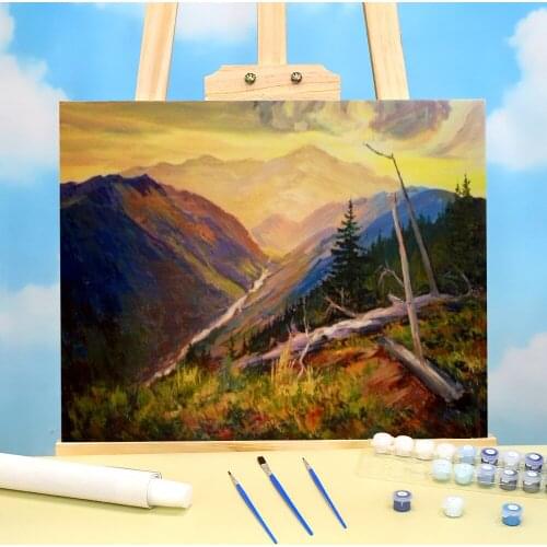 Landscape After Rain Coloring By Numbers Painting Complete Kit Oil Paints 40*50 Oil Painting Handmade Crafts For Wholesale