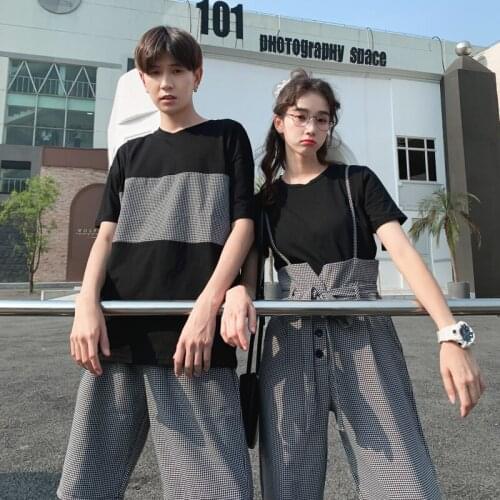 Couples dress summer dress stitching female skirt dress short-sleeved T-shirt couples clothing couples clothes