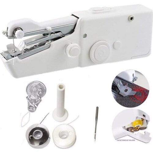 Mini Hand Sewing Machine Quick Handy Stitch Sew Needlework Cordless Clothes Fabrics Household Electric Sewing Machine