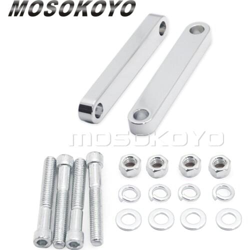 Chrome 23'' 26'' Front Fender Spacers Brackets Kit For Harley Touring Electra Glide Road King FLHT FLTR FLHX FLHR FL Trike 14-20