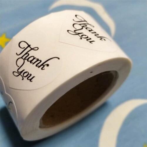 500 Thank you Stickers Home Made wedding decoration Thank You Stickers Heart Shape White Labels 1 Inch Hearts Adhesive Sticker