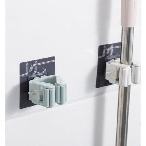 2019 Wall Mounted Mop Organizer Holder PP+PVC Brush Broom Hanger Storage Rack Kitchen Tool Hanging Pipe Hooks