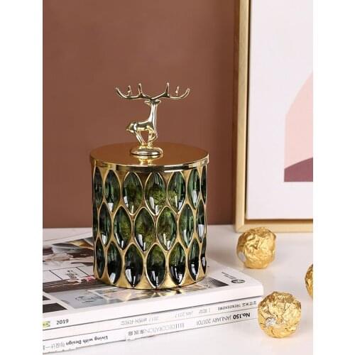 Nordic Glass Cosmetic Cotton Swab Puff Storage Organizer Bathroom Makeup Jewelry Organizer Box Toothpick Holder Candy Snacks Jar