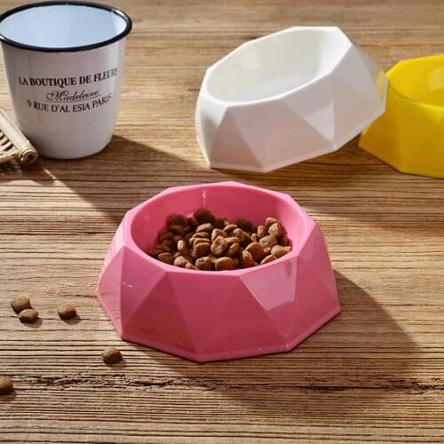 TECHOME New Diamond Shaped Pet Bowl S/M/L Good Grade Plastic Pet Feeder Cat Dog Bowl Single Bowl Food Bowl Non-slip Water Feeder