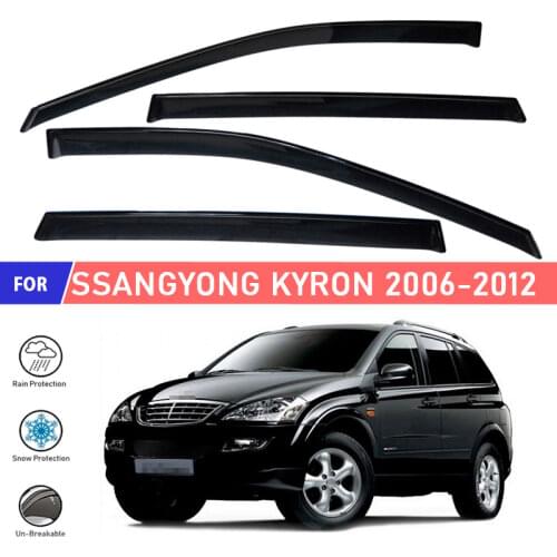 Window deflectors for Ssang Yong Kyron 2006~ / 2012~ car window deflector wind guard vent sun rain visor cover car styling