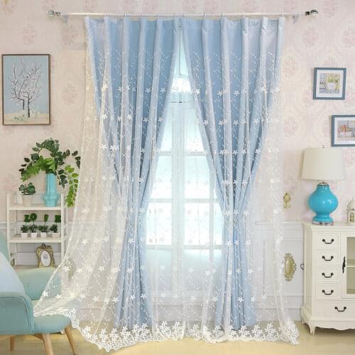 Pastoral Rural Lace Curtains for Living Room Princess Girl Double Lace Romantic Sliding Glass Door French Window Drapes
