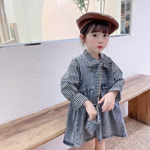 Girls Dress Solid Color Party Girl Dress Casual Style Party Dress Child Spring Autumn Girls Clothes