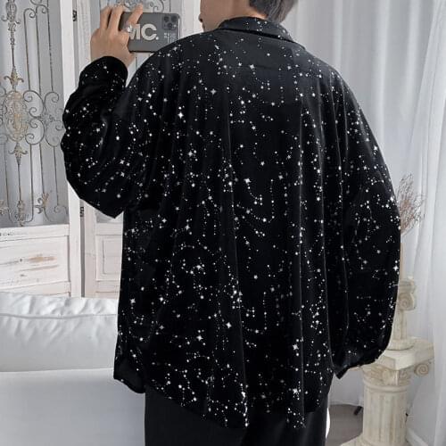 Mens Shirt And Womens Neutral Spring And Autumn Full Sky Star Dark Series Youth Loose Top Fashion Trend Couples Coat