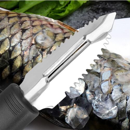 Stainless Steel Fish Scales Scraping Graters Fast Remove Fish Cleaning Peeler Scraper Fish Bone Tweezers Kitchen Accessory 1 Pcs