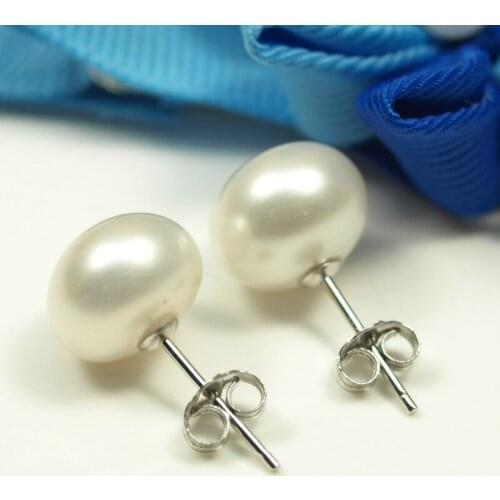 Natural AAA 10-11mm Fresh Water AKOYA Pearl Earring White Word Earrings Ohrring Pendiente Wholesale