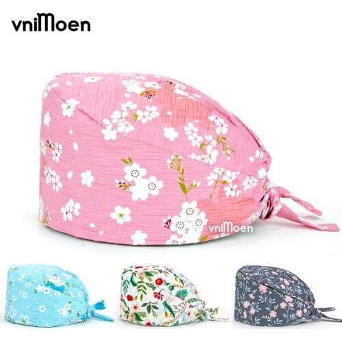 Vnimoen Doctorum nutrix Scrub Cap Breathable cotton adjustable printing Color Cap medici chirurgia Pet lab men and women Cap/hat