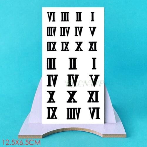 Waterproof Temporary Tattoo Sticker Roman numerals Number Tattoo Tatto Stickers Flash Tatoo Fake Tattoos Arm Leg for Girl Women