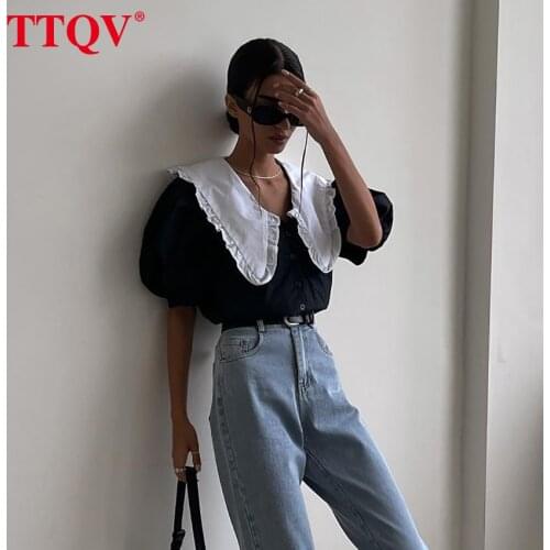 Черные блузки TTQV China At AliExpress