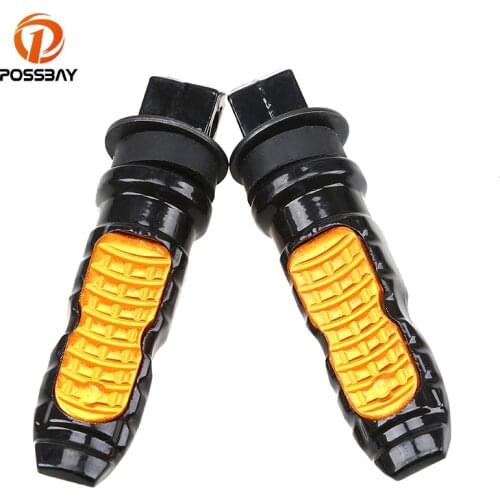 POSSBAY 8MM Universal Foot Pegs Motorcycle Foot Rests for Harley Honda Suzuki Kawasaki Motocross Rear Passenger Foot Pegs